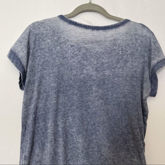 Soft Surroundings Blue Floral Embroidered T-Shirt - Picture 7 of 7